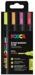 Posca - Medium Tip Pen - Neon colors, 4 pc (401664)