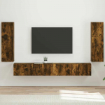 TV staliukas TV sieninio kabineto komplektas 4 pcs Rūkyta ąžuolas