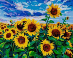 Tapyba pagal skaičius Saulėgrąžų laukas 40x50 cm