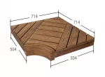 Kampinis gulto elementas moduliniams pirties gultams, pu&scaron;ies mediena 504x504 mm