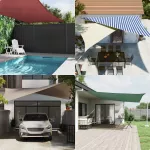 Saulės burė Mėlyna ir balta 6 x 6 m 100% poliesteris Oksfordas