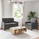 Sofa Sofos komplektas 2 vnt. Tamsiai pilka Aksomas