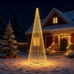 LED Kalėdų medis 485 cm 1632 LED &Scaron;ilta balta Geležis Juoda