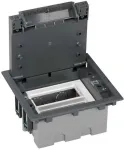 Kontakt-Simon Simon Connect grindų dėžutė KF, atitinkanti SF210/1, reguliuojama 93-128 mm, 4 x K45 moduliai, pilkos spalvos (KF410/1)