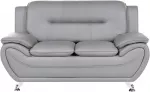 Beliani Dvivietė sofa LEIRA, vegani&scaron;ka ekologi&scaron;ka oda, pilka