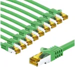 Goobay RJ45 kabelis krosowy CAT 6A S/FTP (PiMF), 500 MHz, su CAT 7 kable surowym, 5 m, žalia, komplektas 10 - Długość kabla 5 m (RB69759)