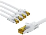 Goobay RJ45 kabelis krosowy CAT 6A S/FTP (PiMF), 500 MHz, su CAT 7 kable surowym, 3 m, balta, komplektas 5 - Długość kabla 3 m (RB69425)