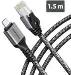 AXAGON ADE-CM15 USB-C 5 Gbps &ndash; Gigabit Ethernet adapteris su integruotu CAT6 RJ-45 tinklo kabeliu (1,5 m), Asix AX88179B