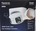 I&scaron;parduodama. Reolink PoE 4K 16MP Dual Lens and 180&deg; panoramic view Camera Reolink UHD Dual-Lens PoE Surveillance Camera with 180&deg; Panoramic V