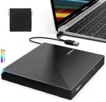 ORIGBELIE i&scaron;orinis CD/DVD &plusmn;RW įrenginys su USB 3.0 ir USB-C jungtimis TP620-Juodas