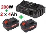 Įkroviklis 200w Pdslg 20 B2 + 2 akumuliatoriai 4ah 20v Pap 20 B3 Parkside