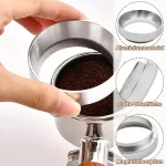 Kuizhen kavos dozavimo žiedas 58 mm universalus espresso dozavimo piltuvėlis aliumininis kavos dozavimo žiedas su magnetiniu kavos miltelių tikslaus užpildymo pakeitimu kavos aparato portafiltro priedams