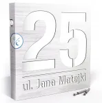 Ap&scaron;viestas namo numeris Led adresinė lentelė 30x30 cm sutemų jutiklis