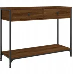TV staliukas Konsolinis staliukas i&scaron; medienos plok&scaron;tės 100x34,5x75 cm, rudas