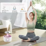 Maxspace Skėtinis drėkintuvas, 300 ml besisukantis drėkintuvas miegamajam su nuotolinio valdymo pulteliu ir laikmačio funkcija, 7 spalvų led oro drėkintuvas svetainei, kambariui, vaikų kambariui (baltas)