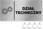 Nerūdijančio plieno lentelė ant durų/sienos užra&scaron;as Techninis skyrius 10x20 Aliuminio