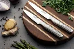Rockingham Forge Quadra 5 colių universalus peilis su a&scaron;menimis ir ergonomi&scaron;ka rankena, pagaminta i&scaron; voki&scaron;ko plieno, 13 cm universalus peilis
