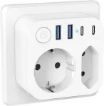 Prailginimo laidas su Usb-c, jungikliu, baltas