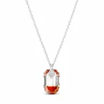 Diamond Sky Jewelry Kaklo papuo&scaron;alas moterims DiamondSky &bdquo;Symbiosis II (Raudona Magma)&ldquo; su Swarovski kristalais