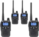 4 ne&scaron;iojamų radijo stotelių rinkinys PNI PMR R45 PRO 446MHz, 0.5W, 99 programuojami kanalai, 16 PMR ir 38 CTCSS bei 104 DCS tonai, 5 lygių Squelch, VOX, TOT, BCL, Scan, Roger Beep