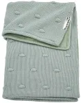 Meyco Baby megztas žieminis velvetinis kūdikio pledukas su mazgais (80% medvilnės ir 20% poliesterio) - universalus, lengvai prižiūrimas, laidus orui, Stone Žalias (75cm x 100cm)