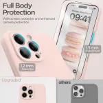 Ingido dėklas, skirtas iphone 16 pro max, skysto silikono dėklas su patobulinta kameros apsauga, mobiliojo telefono dėklas, atsparus įbrėžimams, smūgiams atsparus apsauginis dėklas su mink&scaron;tu mikropluo&scaron;to pamu&scaron;alu, skirtas iphone 16 pro max, lime pink