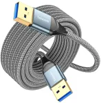 Teeaam Usb 3.0 kabelis 0.3 m itin spartus kabelis A Male į A Male Usb jungties kabelis, suderinamas su spausdintuvais, modemais, standžiaisiais diskais, kameromis ir kt. Pilkas