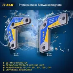 S&r Suvirinimo magnetų rinkinys i&scaron; 2 kampų 15&deg; 45&deg; 60&deg; 90&deg; 120&deg; 135&deg; 165&deg; montavimo pagalba suvirinimo kampinis magnetas su didele laikymo jėga