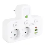 Toolight Maitinimo Lizdų Blokas 2 Lizdai + 2x Usb-a + Usb-c Jnh017 Baltas