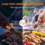 Thermopro Tp19h mėsos termometras grilio termometras skaitmeninis termometras kepimo termometras su ilgu zondu ir lcd ekranu virtuvės termometras kepsniams, maistui, arbatai, bbq, kepimui, cukrui
