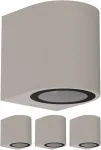 Ledscom.de Alse Lauko sieninis &scaron;viestuvas Ip54 Downlight pilkas matinis apvalus 1x Gu10 maks. 35 W, 4 vnt.