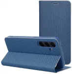 Dėklas Oem LUNA Book Carbon for Xiaomi 14T mėlynos spalvos