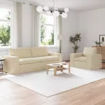 Sofa 2 pcs Kreminė Metalas