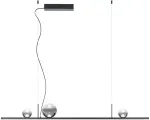 40W LED pakabinamas &scaron;viestuvas DUNE, juodu korpusu/dūmų sp. stiklas, 3000K, dimeriuojamas, 01-4298