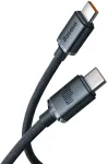 Baseus Crystal Shine serijos duomenų perdavimo ir įkrovimo kabelis | USB-C į USB-C | 100 W | 2 m | juodas