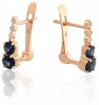 Diamond Sky Jewelry Auksiniai auskarai su deimantais ir safyrais &bdquo;Nakties &scaron;nabždesys&ldquo;
