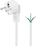 Goobay Elektros laidas konditerijos įrenginiams 2 m, baltas, 2 m &ndash; Saugus ki&scaron;tukas (F tipo, CEE 7/7) > Laisvi laido galai