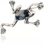Diamond Sky Jewelry Sidabrinė sagė su agatu &bdquo;Frog&ldquo;