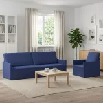 Sofa Sofos komplektas 2 vnt. Policijos mėlyna Aksomas