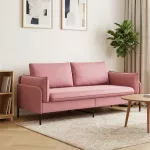 3-Vietis Sofa Rožinė 222 x 81 x 89 cm Aksomas