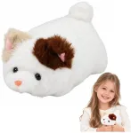 Lean Toys Small Plush Kitten Cuddly Toy Baltas 16 cm