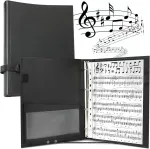 Eyoloty muzikos aplankas, choro aplankas, dainavimo aplankas natoms iki din a4 formato, dirbtinė oda su rankos dirželiu ir 24 &scaron;oniniais skyreliais, smuiko raktas, instrumentininkams muzikantams, talpa maks. 200 lapų