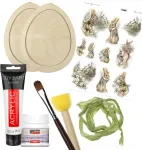 Velykinis decoupage rinkinys: kiau&scaron;iniai, fanera su rėmeliu