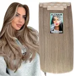 Alexander Style Althair Store Sintetiniai plaukai su segtukais 3 vnt 60cm, &scaron;viesiai smėlinės spalvos