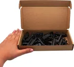 Skir'co baldų kojelių rinkinys, 40 vnt., plastikinės, juodos, 45 x 15 mm, stačiakampiai baldų slydikliai su plieninėmis vinimis, mažos baldų kojelės
