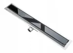 Linijinis nutekėjimas juodas stiklas Sleek 100