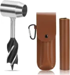 Kelioninis Nutmanel rankinis grąžtas Bushcraft, rankinis grąžtas medienai, medienos grąžtas Scotch Eye, universalus i&scaron;gyvenimo įrankis su dėklu stovyklavimui, medienos apdirbimui, Bushcraft ir i&scaron;gyvenimui lauke