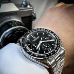 Pagani Design 1701 V3 vyri&scaron;kas chronografas kvarcinis laikrodis 40 mm Vk63 kalibras nerūdijančio plieno veidrodinis safyro stiklo laikrodis 100 m atsparus vandeniui sportinis laikrodis, juodas