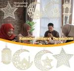 Mediniai Ramadan Kabantys Papuo&scaron;alai - Mėnulis, Žvaigždės, Žibintai (7 vnt.)