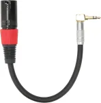 Annadue 1/8 colio Trs į Xlr vyri&scaron;ką kabelį, 90 laipsnių 3,5 mm Trs vyri&scaron;ką į vyri&scaron;ką Xlr 3 colių garso kabelį, L formos Aux garso kabelį, stereo mikrofono kabelį Kompiuteriui/mp3/dvd/cd Grotuvui/tv (0,5 m)